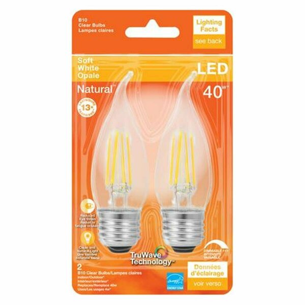 Glowflow 40W G16.5 E12 LED Bulb, Soft White, 2PK GL3290477